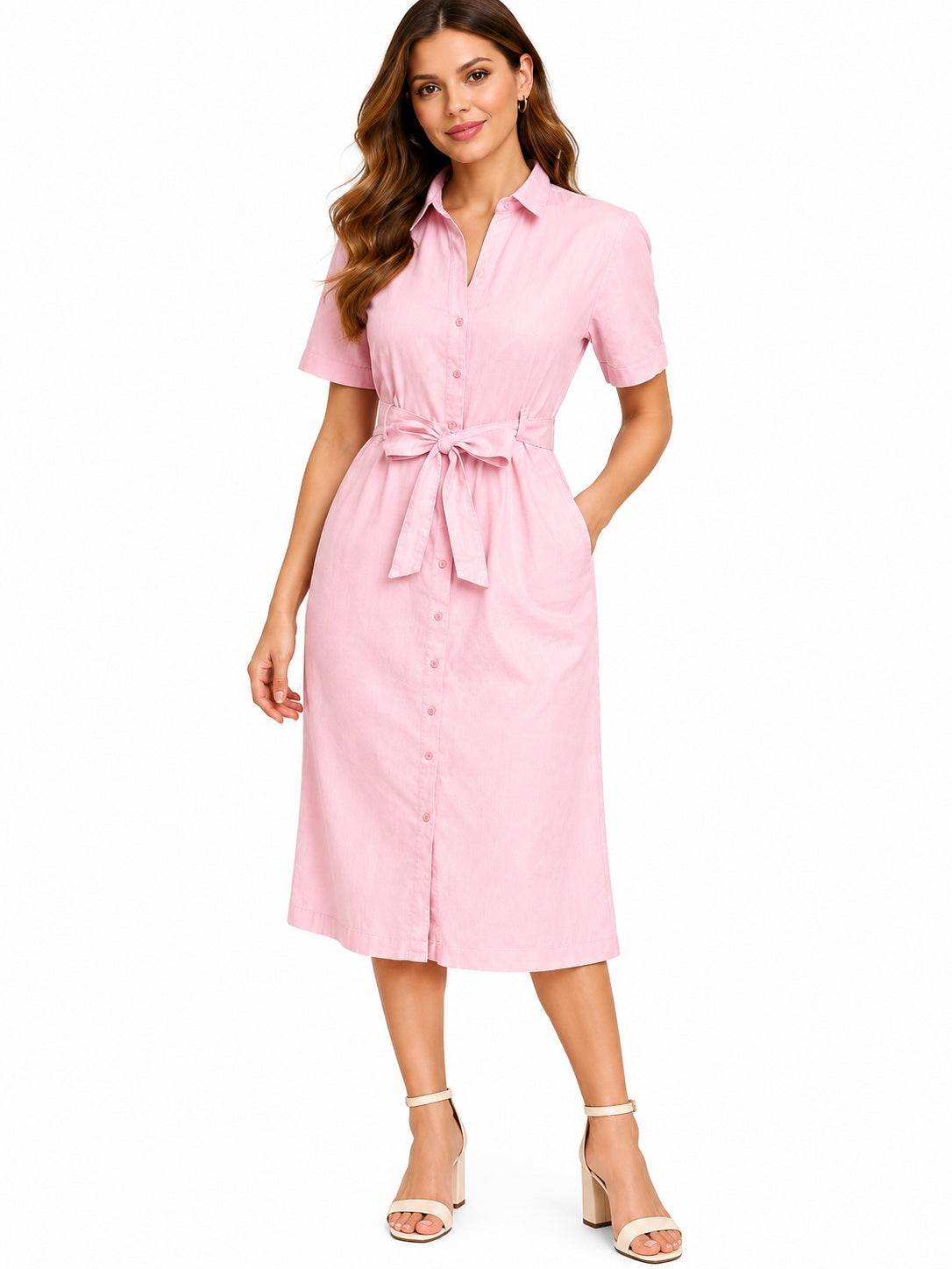 Blush Pink Cotton Dress