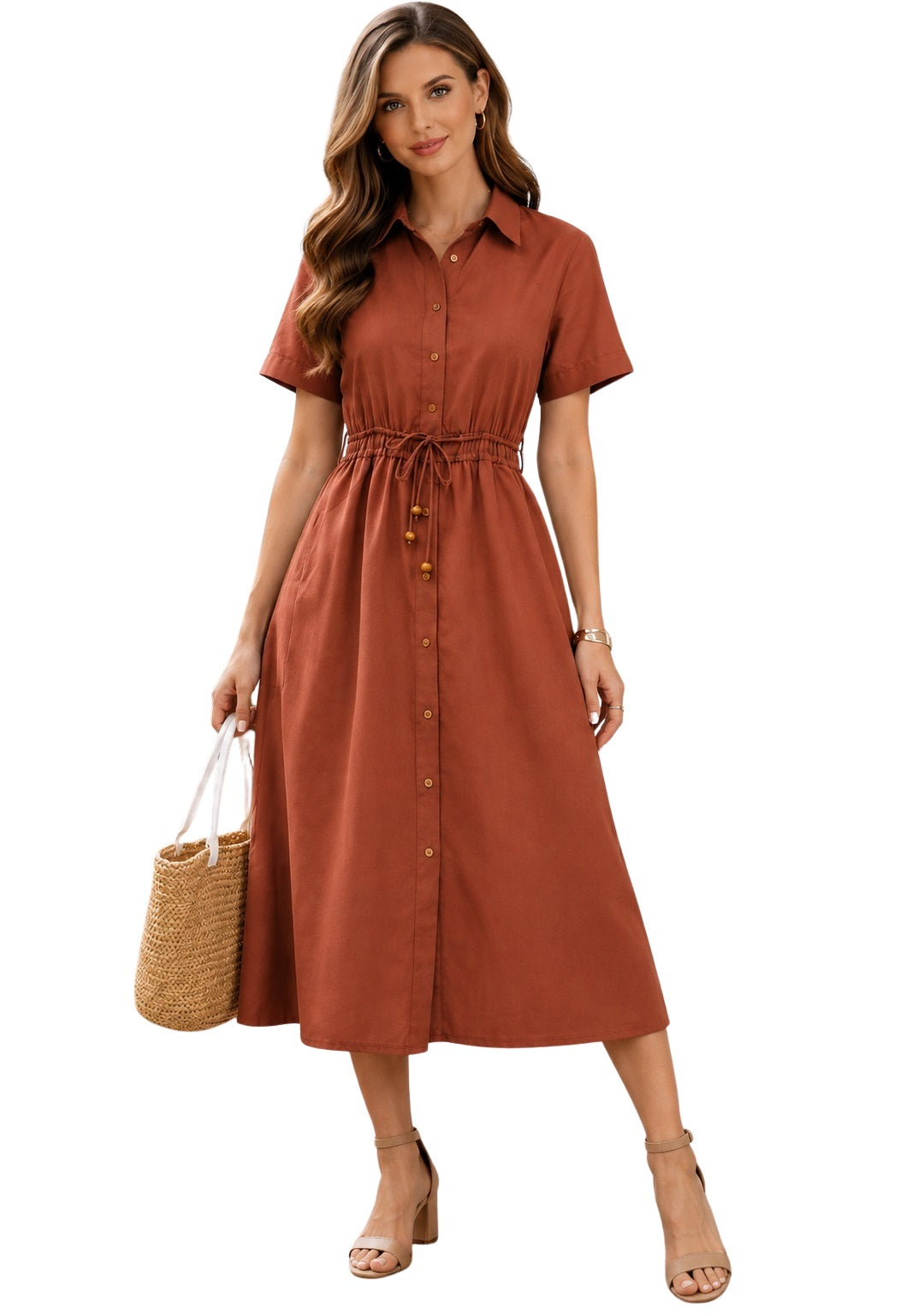 Rust Muse Shirt Dress