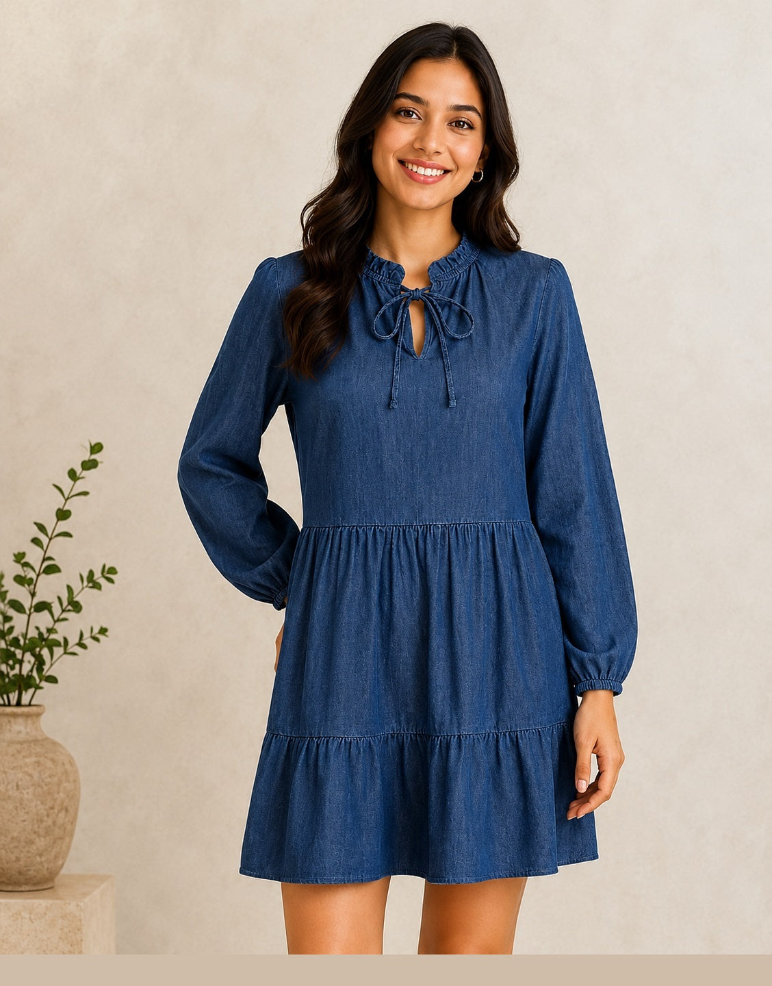 Denim Blue Tier Dress