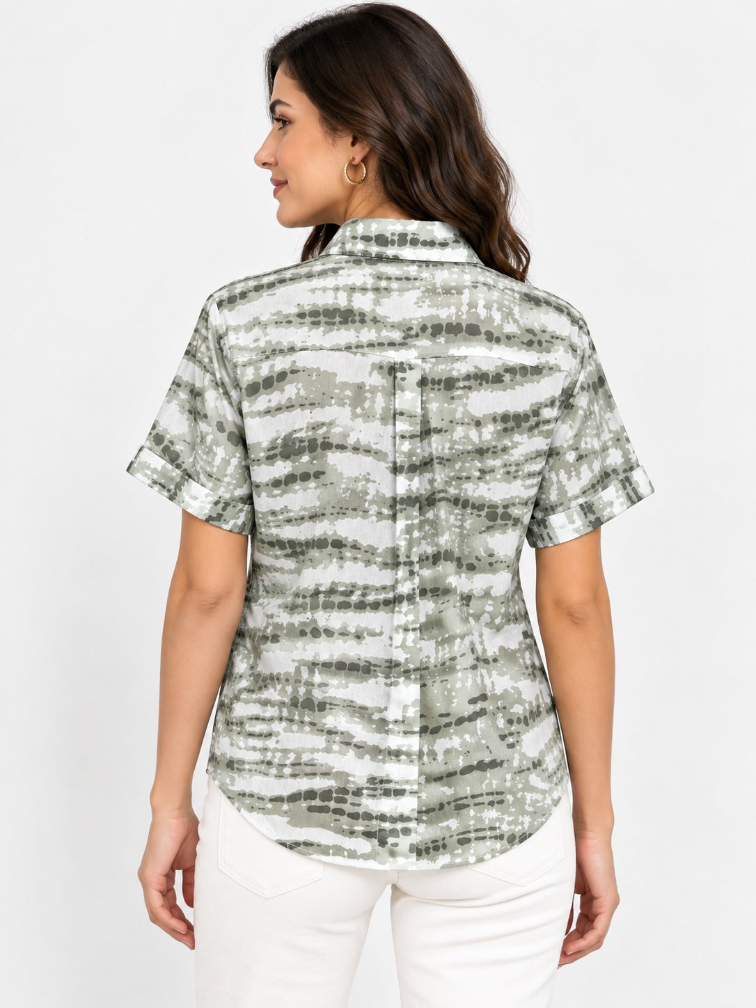 Green Meadow Printed Georgette Shirt