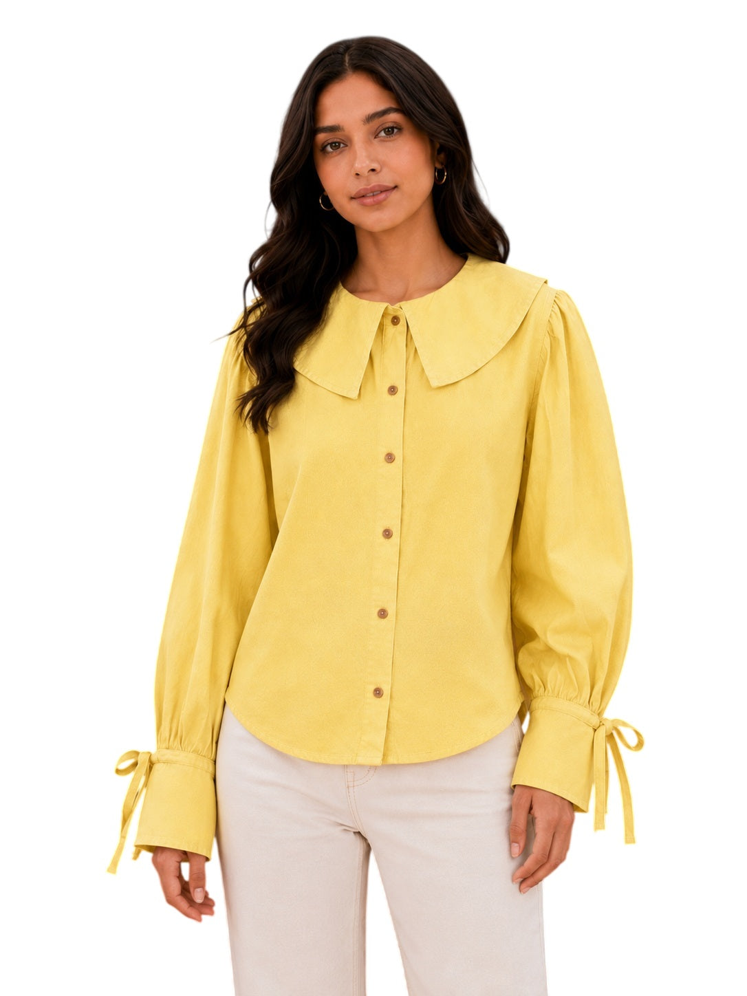 Yellow Peter Pan Collar Cotton Top