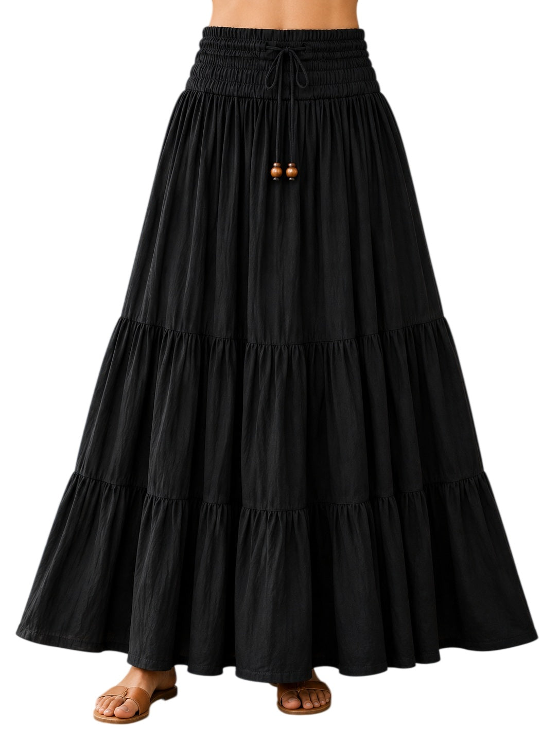 Black Tiers Long Skirt