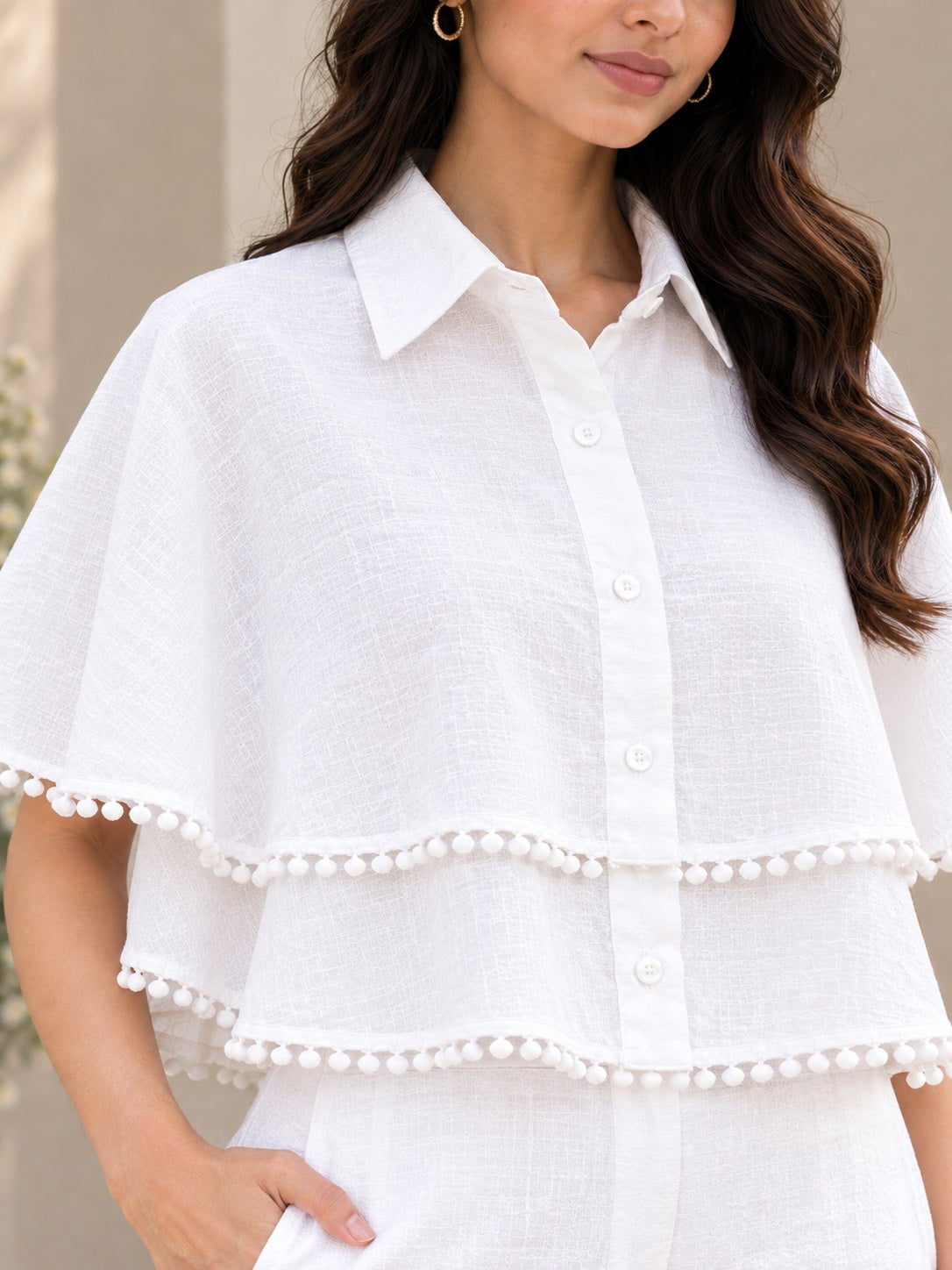 White Blush Layer Top