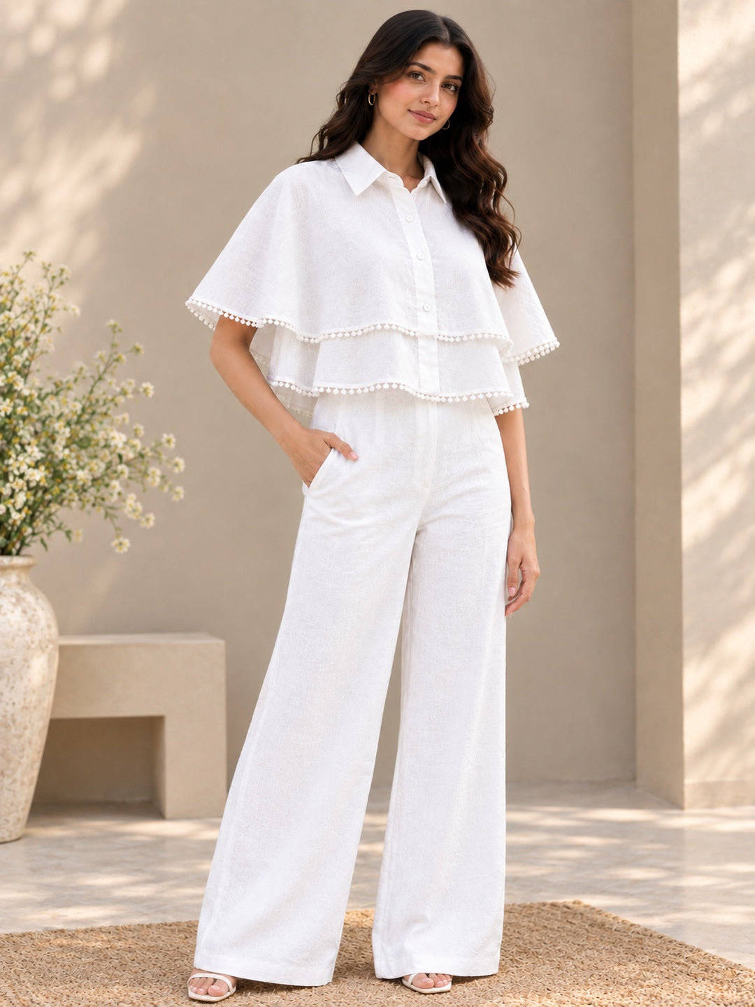 White Blush Layer Top