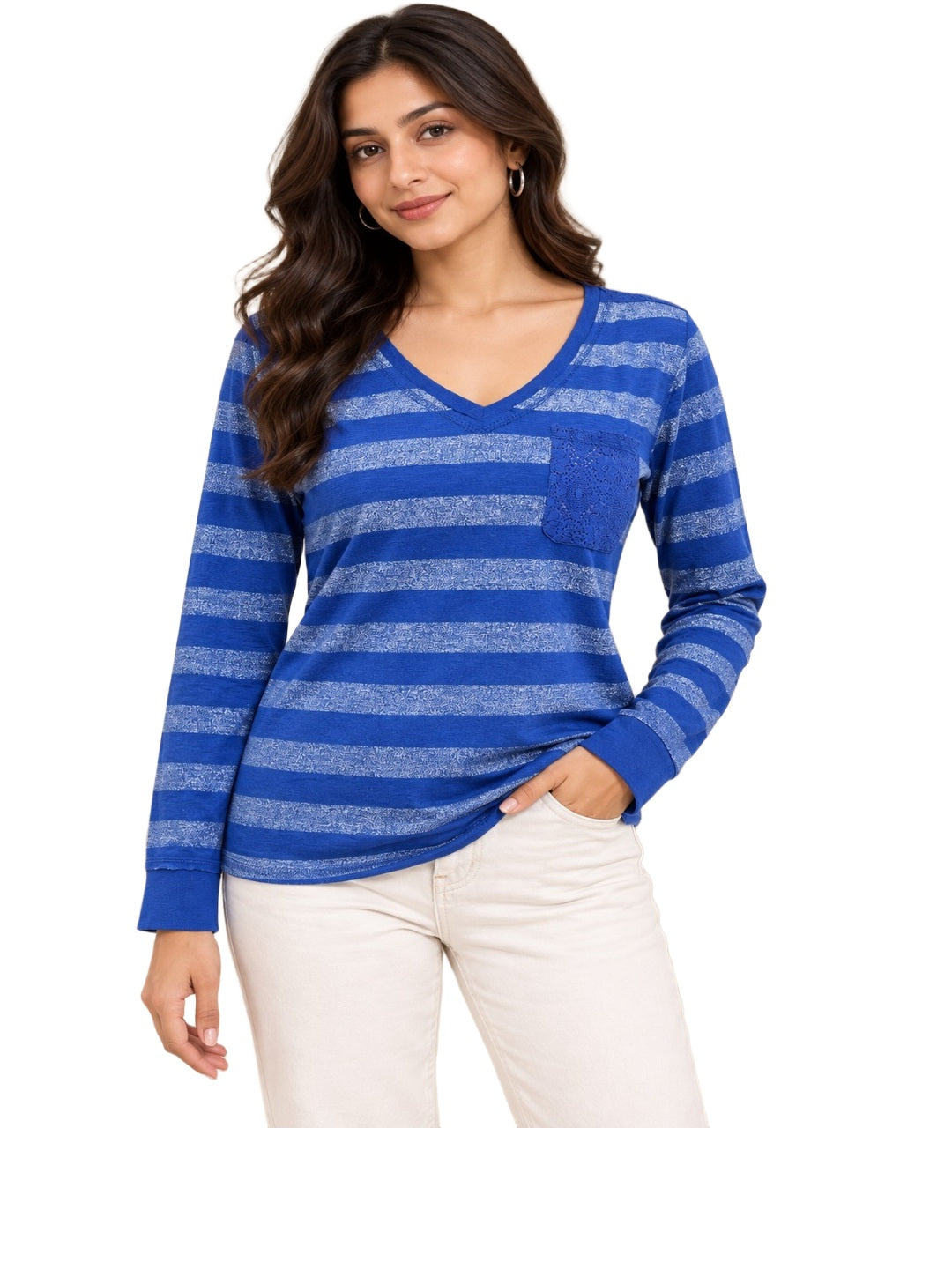 Blue Stripes Printed Top