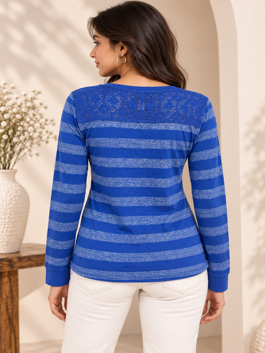 Blue Stripes Printed Top