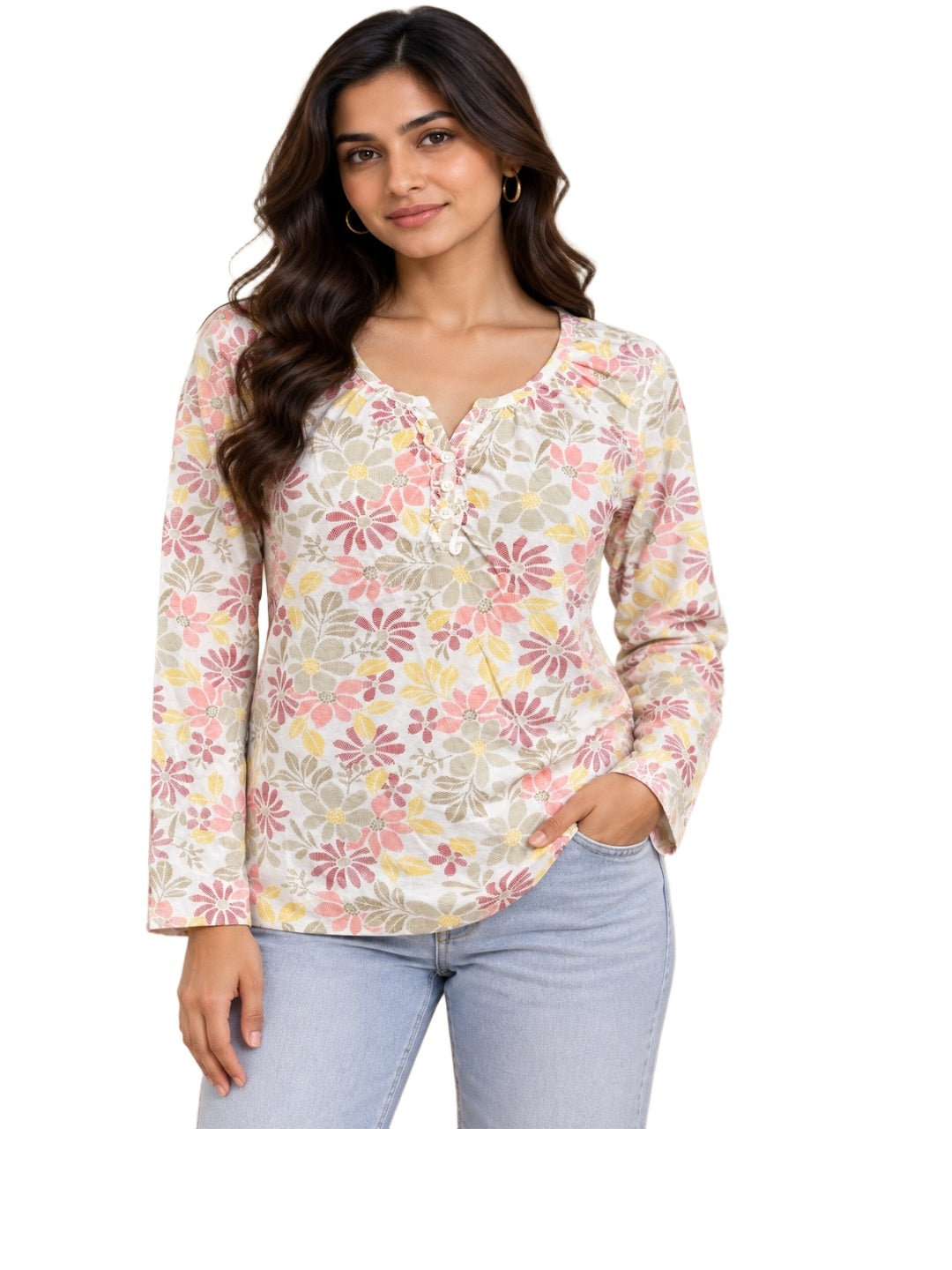 White Blossom Printed Top