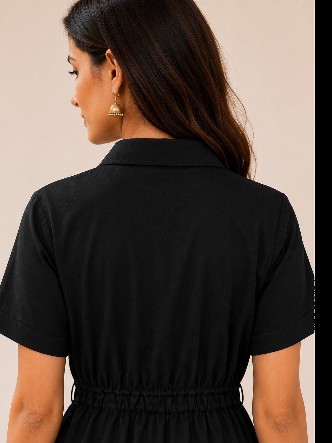 Black Charm Shirt Dress