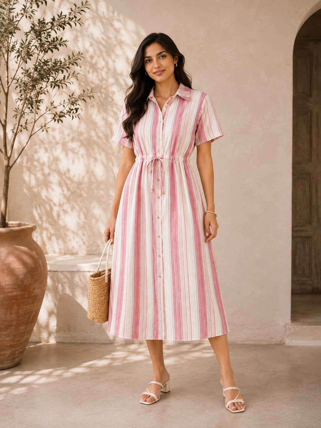 Pink Glow Shirt Dress