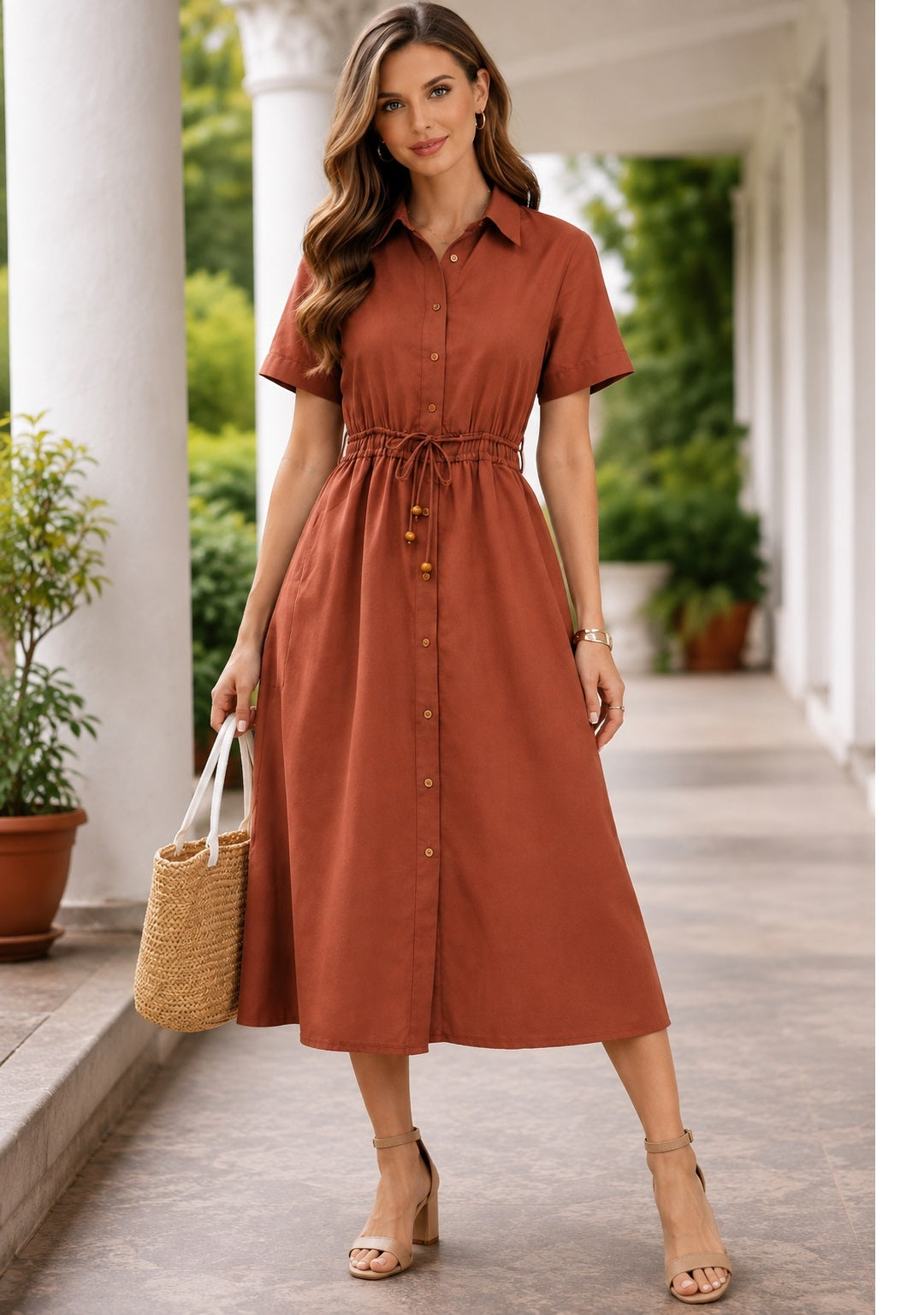 Rust Muse Shirt Dress