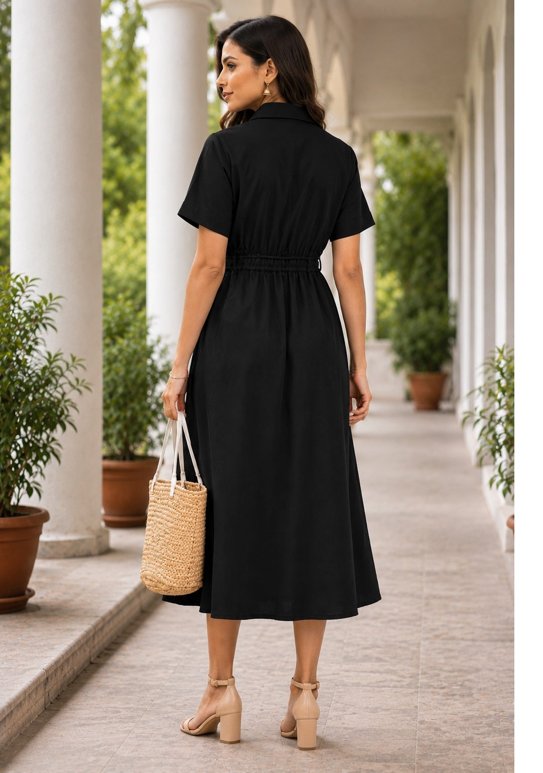 Black Charm Shirt Dress