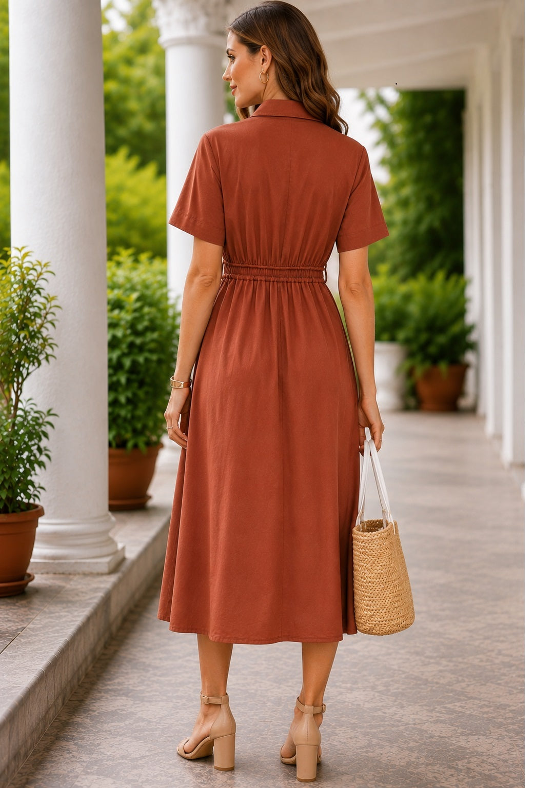 Rust Muse Shirt Dress