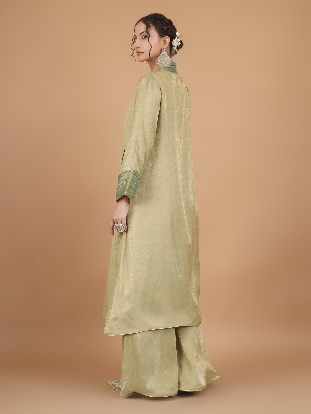 Green Lotus Charm Kurta Set - Set of 2