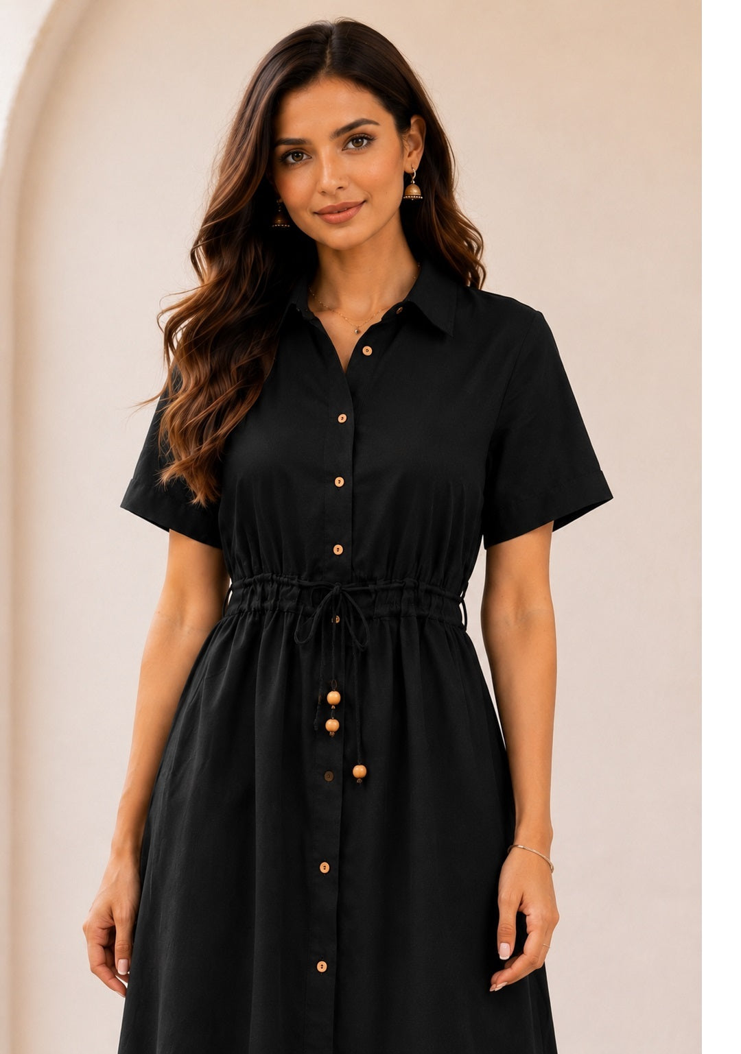 Black Charm Shirt Dress
