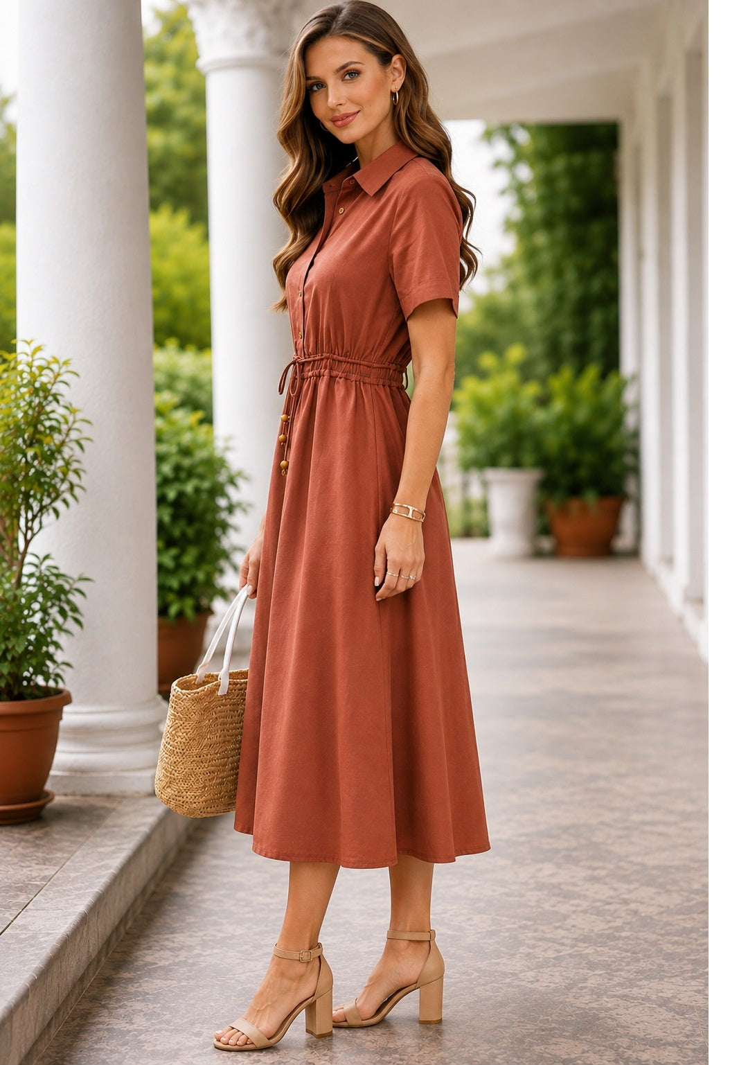 Rust Muse Shirt Dress