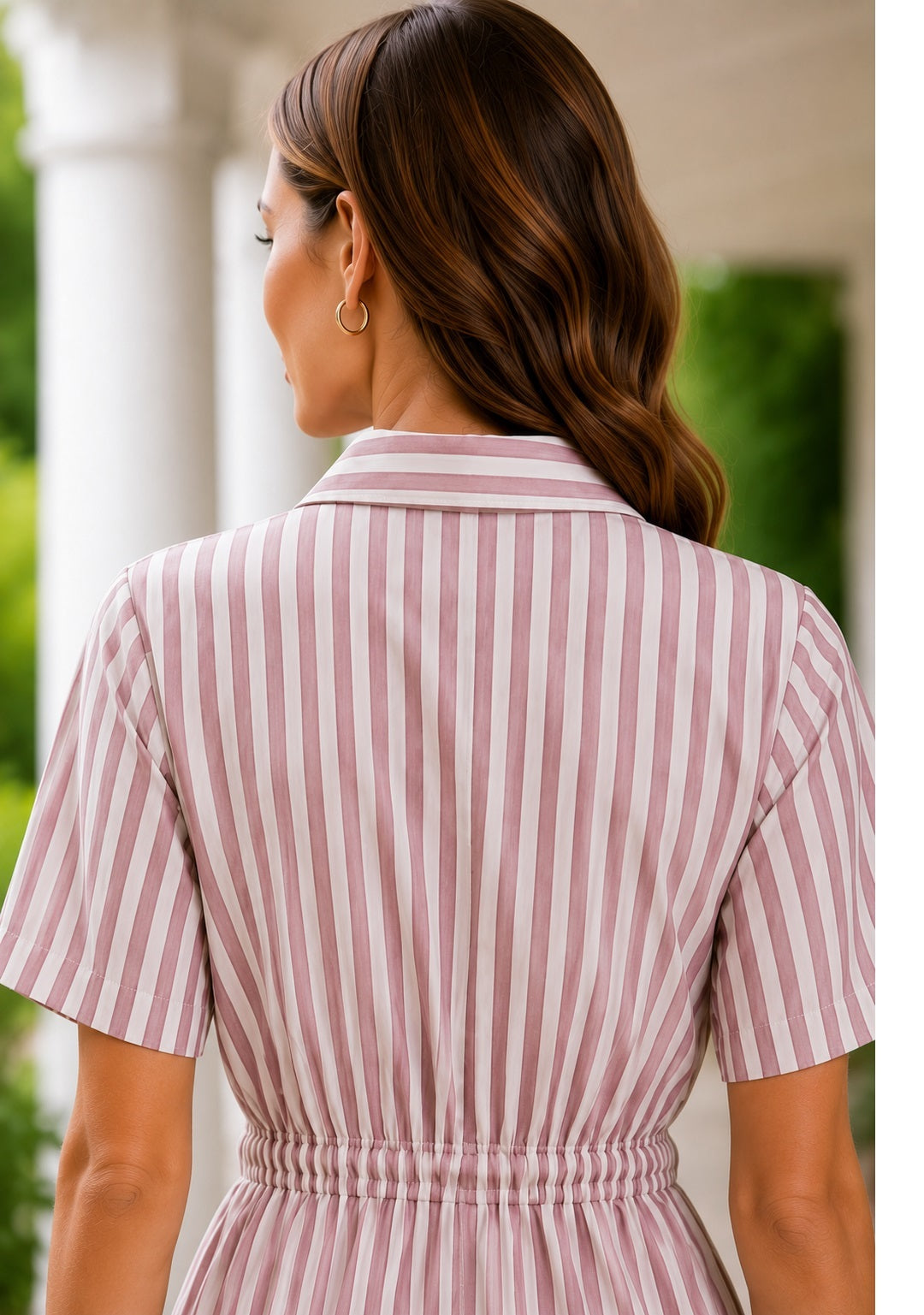 Pink Striped Shirt Dress