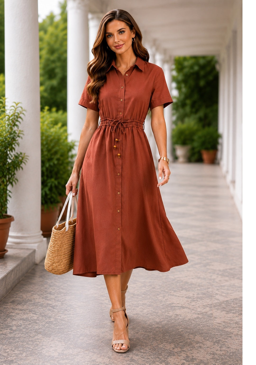 Rust Muse Shirt Dress