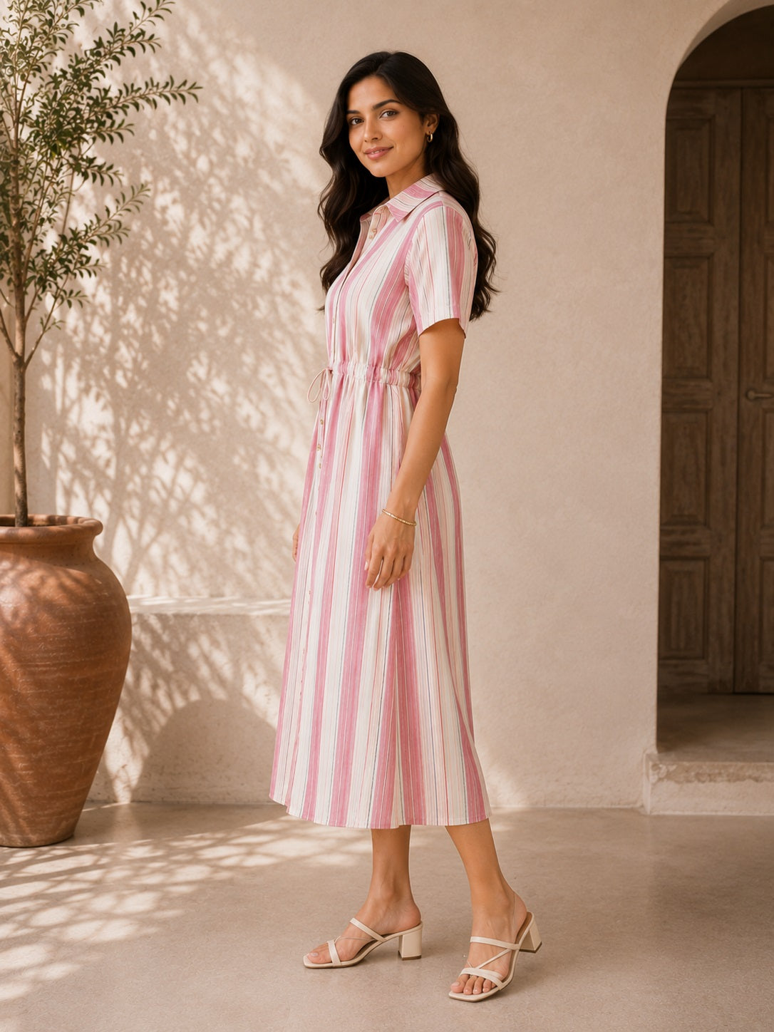 Pink Glow Shirt Dress