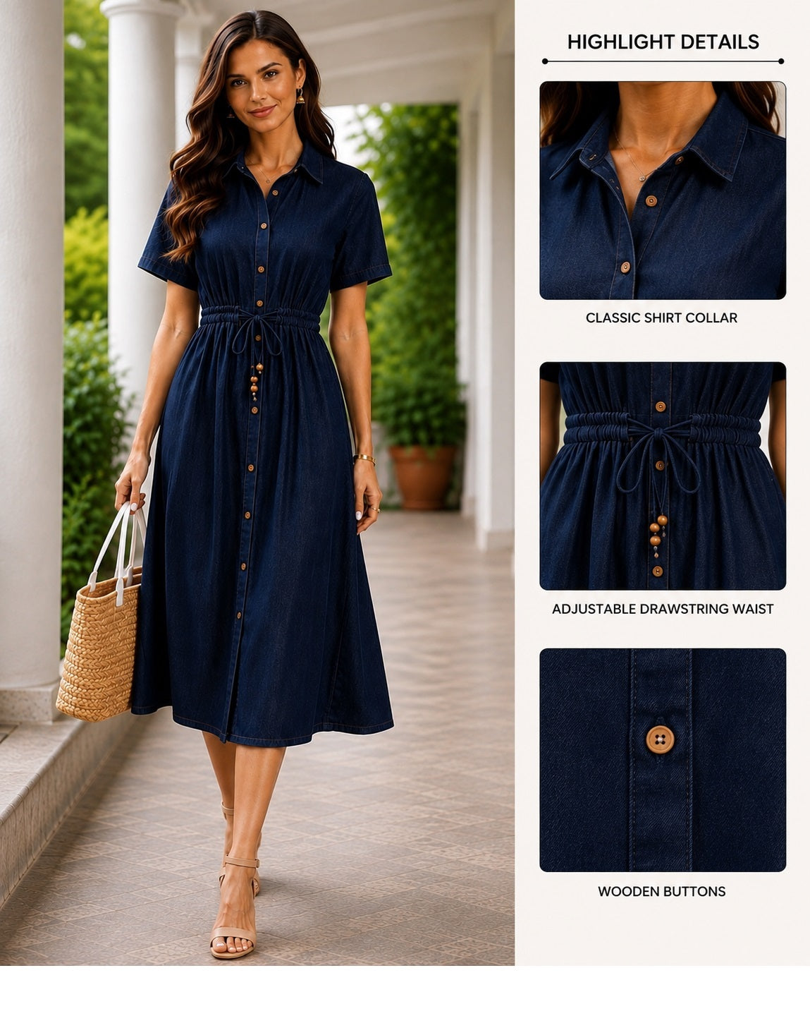 Denim Blue Shirt Dress