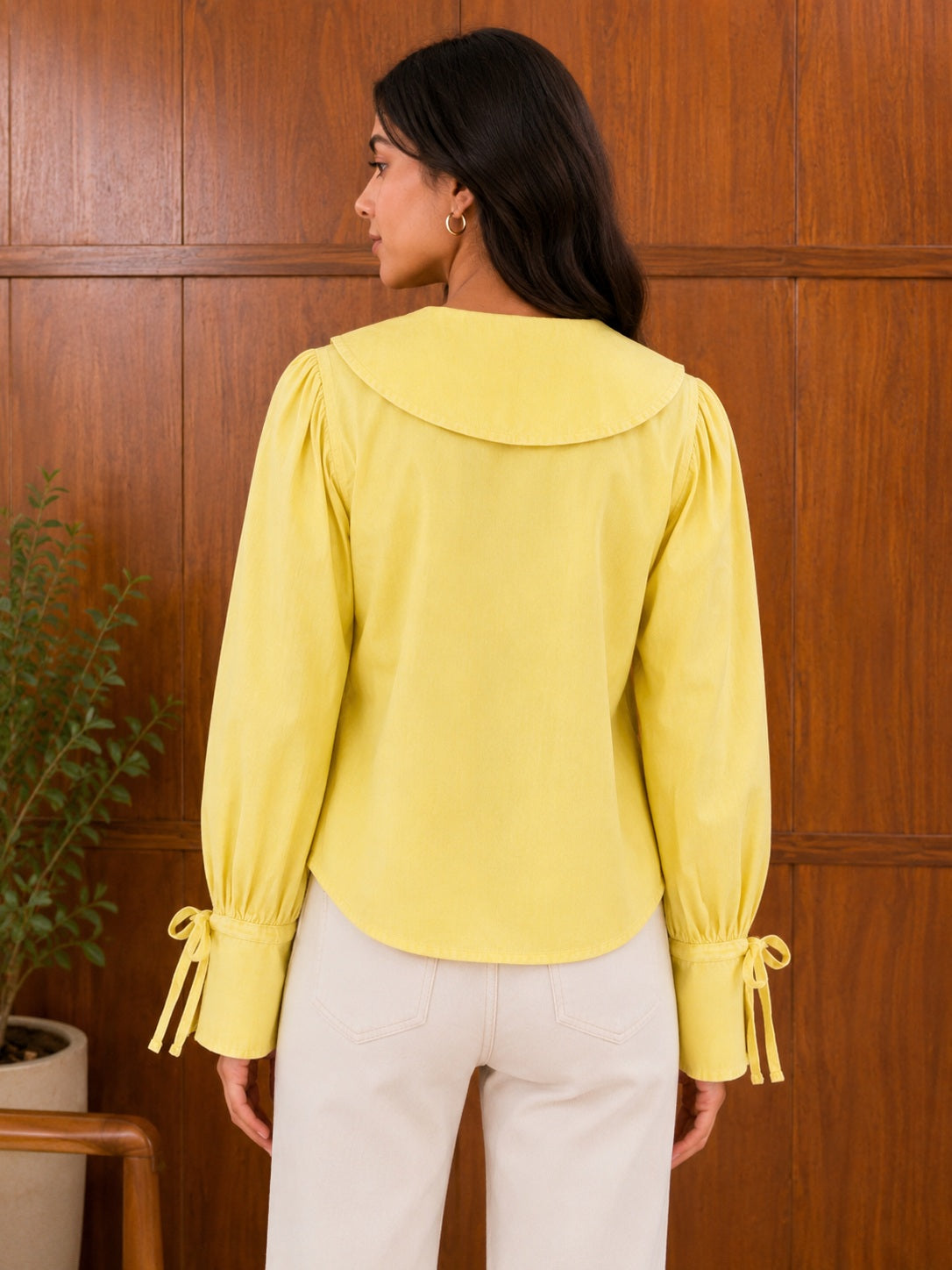 Yellow Peter Pan Collar Cotton Top