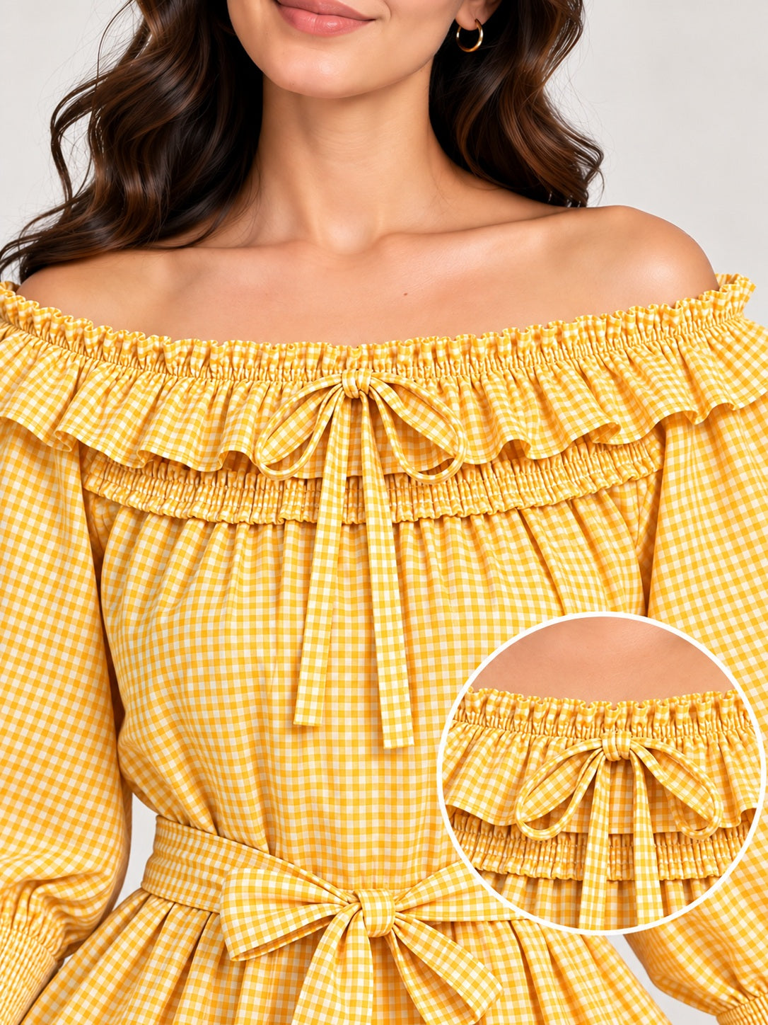 Yellow Checked Cotton Dress