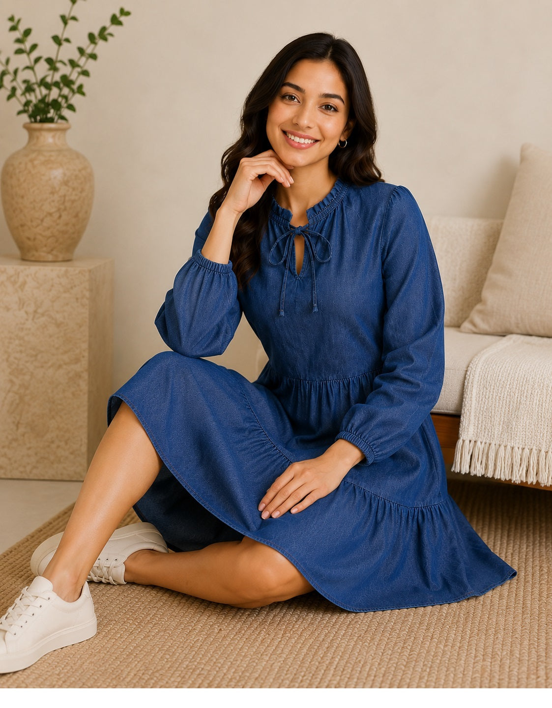 Denim Blue Tier Dress