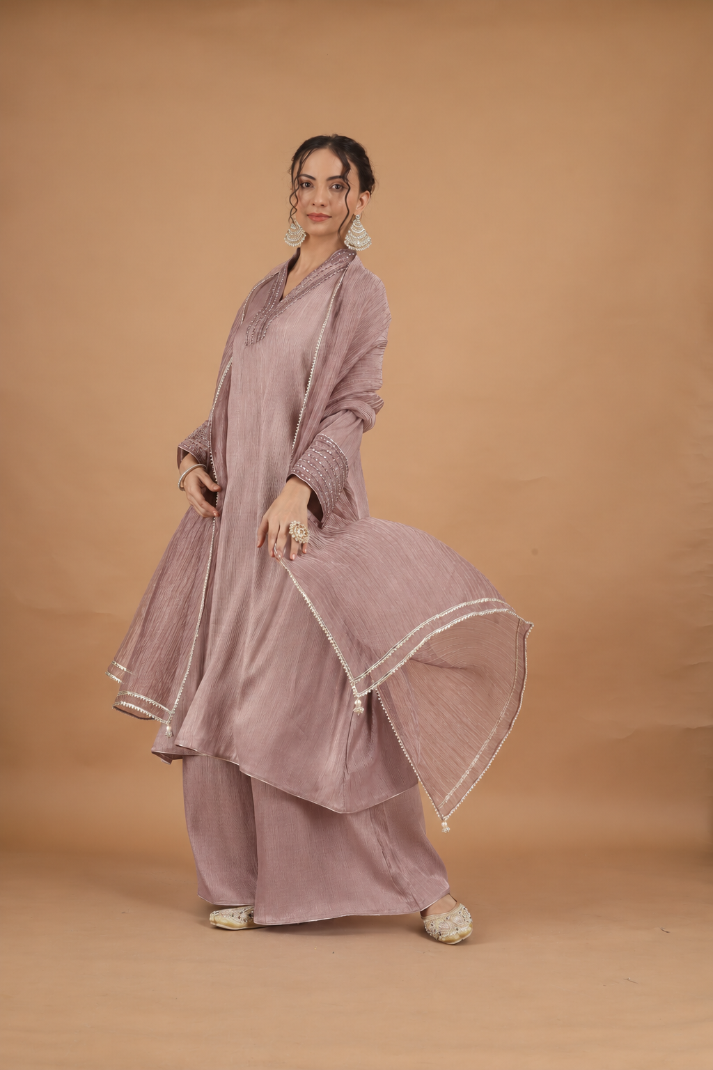Purple Lotus Crush Tissue Dupatta