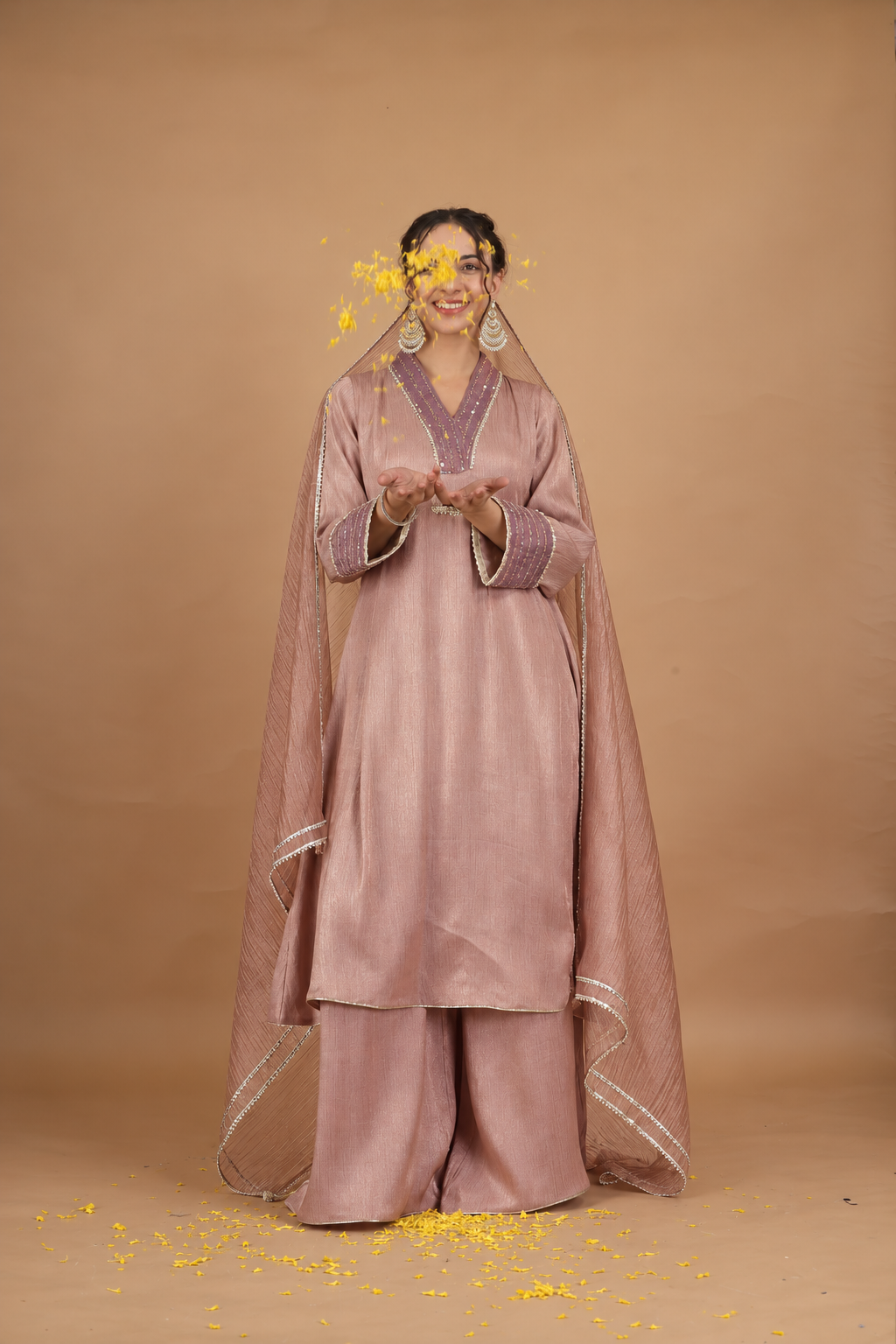 Purple Lotus Crush Tissue Dupatta